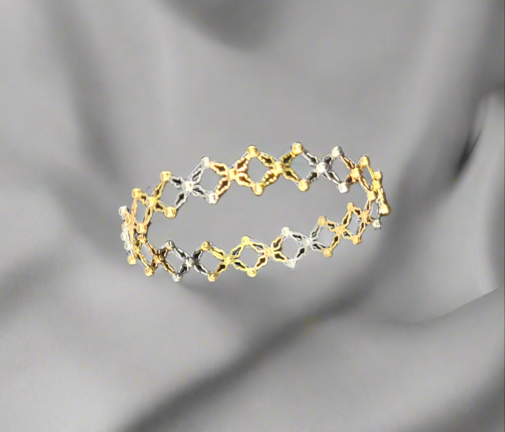 18kt Tri-Color Bangle