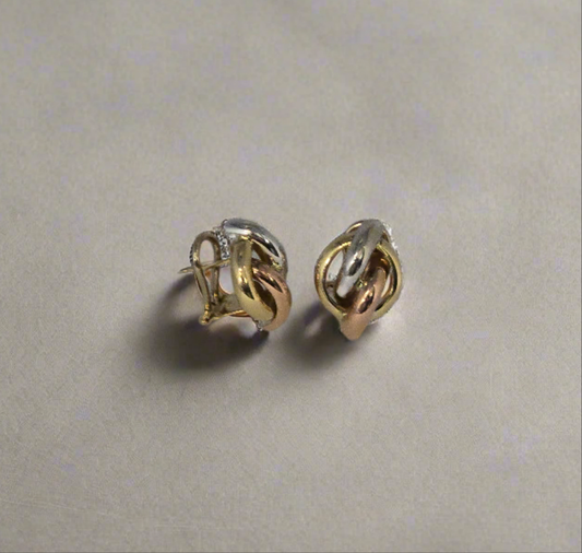 14kt Tri-Color Earings