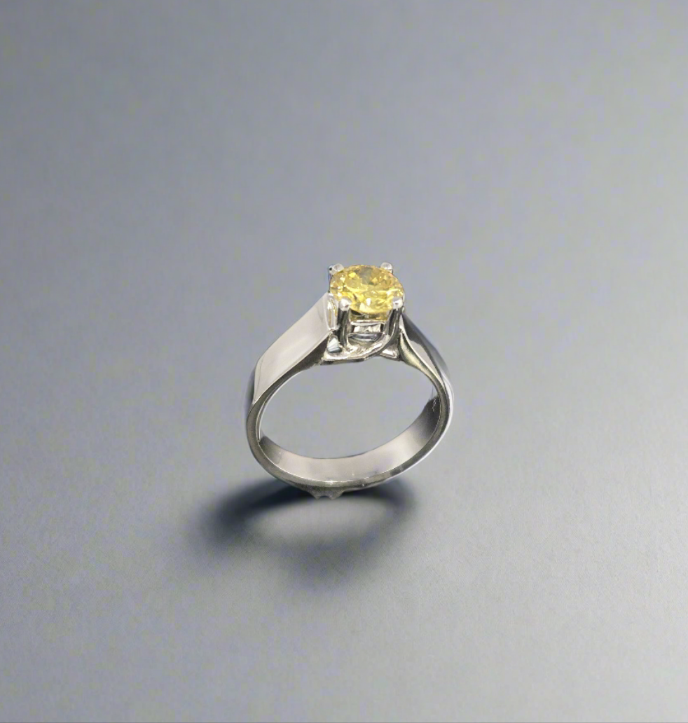 14Kt White Gold Solitaire Engagement Ring