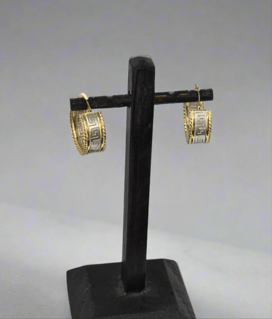 14Kt Two-Tone Hoop Earings