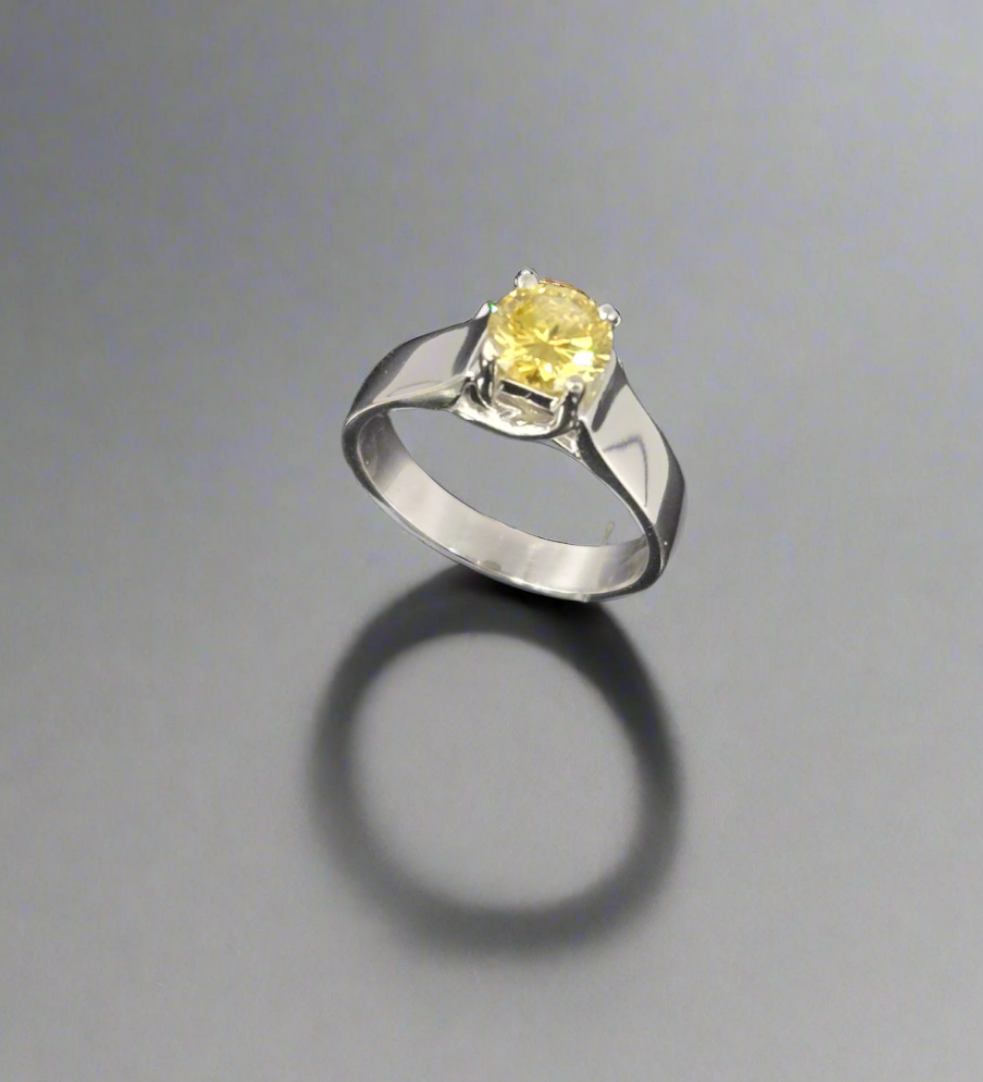 14Kt White Gold Solitaire Engagement Ring