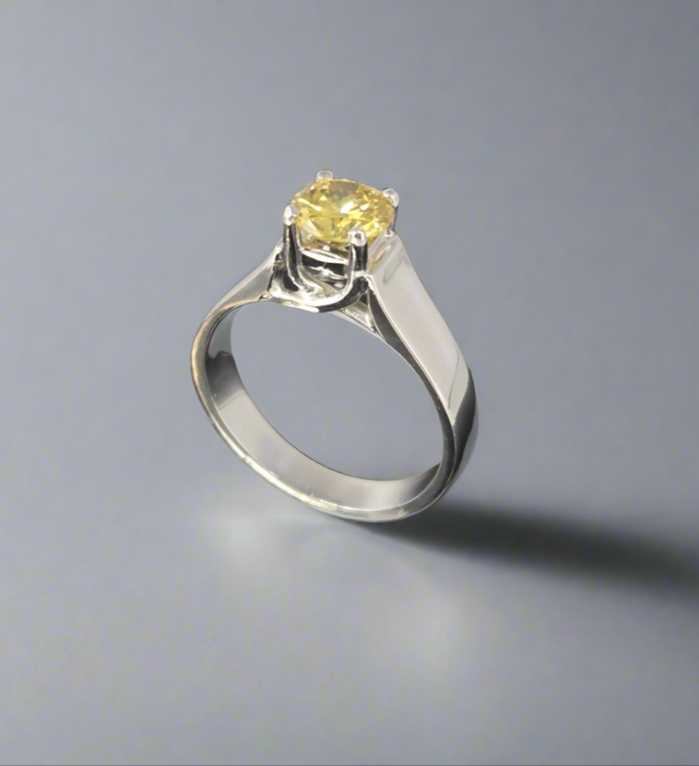 14Kt White Gold Solitaire Engagement Ring