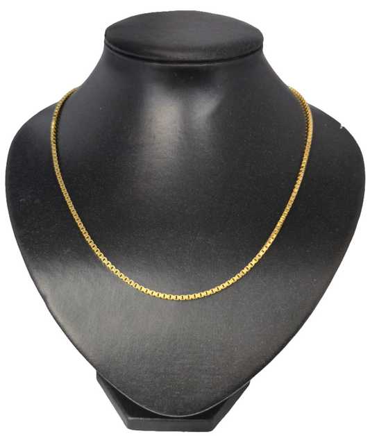 18Kt Yellow Gold Box Link Chain