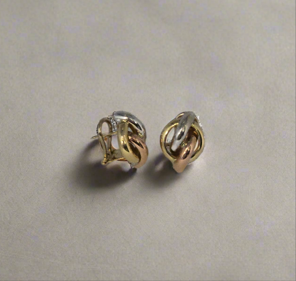 14kt Tri-Color Earings